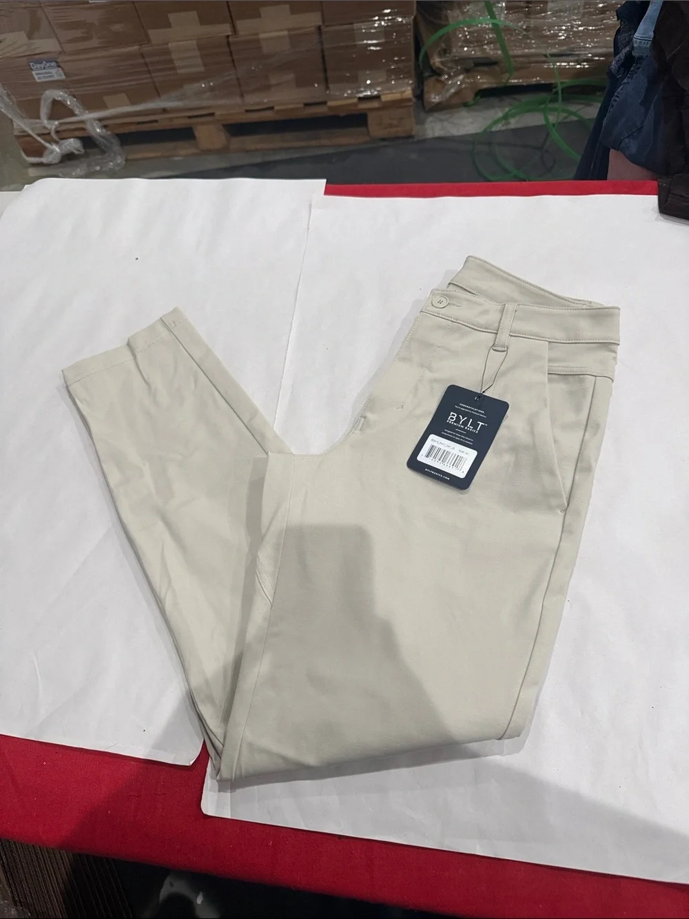 BYLT Basics Slim Chino Pants in Beige